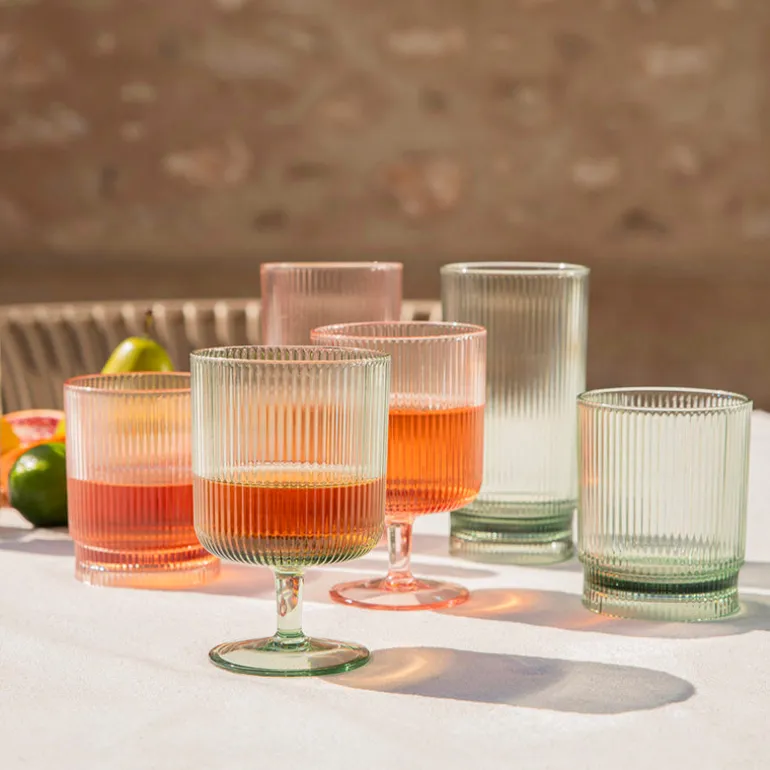 Acrylic Green Ribbed Tumbler