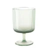 Acrylic Green Ribbed Wine Glass