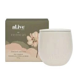 al.ive Body SOY CANDLE Retreat Magnolia & Vanilla