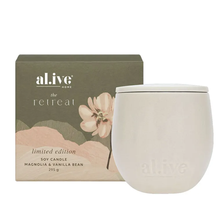 al.ive Body SOY CANDLE Retreat Magnolia & Vanilla