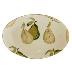 BOWL Oval Ceramic Pears 35x24cm