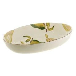 BOWL Oval Ceramic Pears 35x24cm