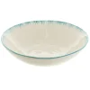 Bowl Round Ceramic Aqua Drip