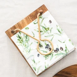 Brass & Wood Napkin Holder