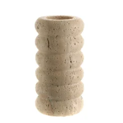 Candle Holder Beige Travertine 15cm