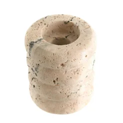 Candle Holder Beige Travertine 10cm
