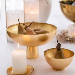 Candle Plate Gold Leaf