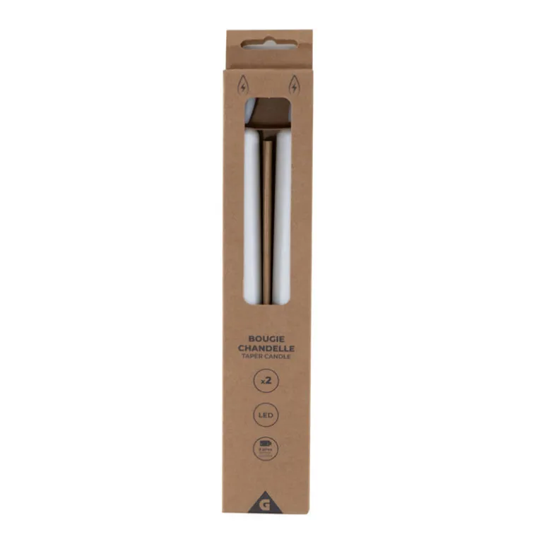 CANDLE Taper 23x2cm Set/2 Flameless LED