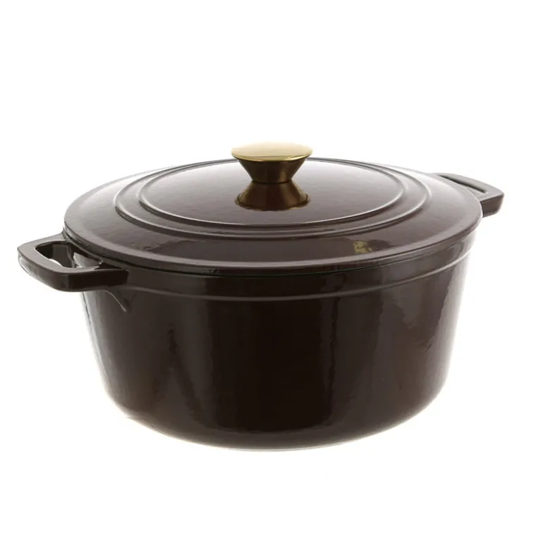 Casserole Pot Cast Iron Chocolate 4.6L