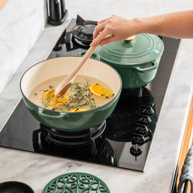 Casserole Pot Cast Iron Green 4.6L