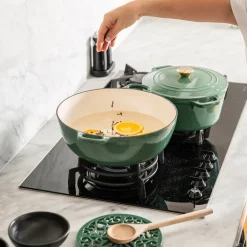 Casserole Pot Cast Iron Green 4.6L