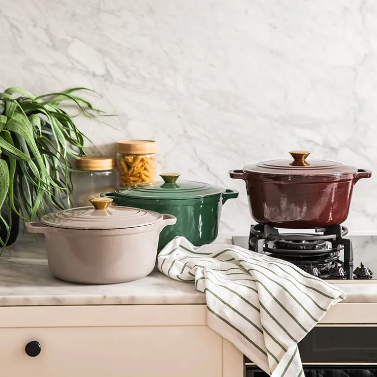 Casserole Pot Cast Iron Green 7L