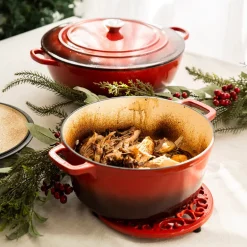 Cast Iron Pot Red 7L