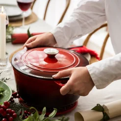 Cast Iron Pot Red 7L