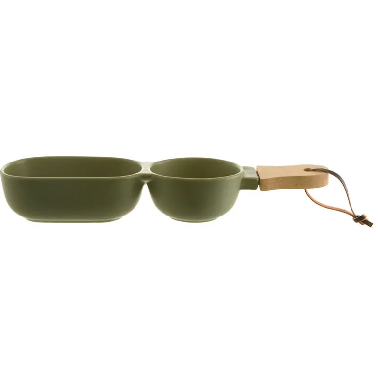 Ceramic Server Stick with Green Wood Handle