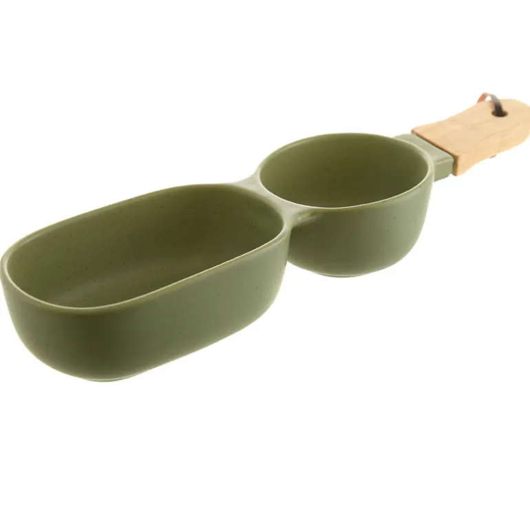 Ceramic Server Stick with Green Wood Handle