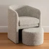 Chair & Stool Boucle White on Charcoal