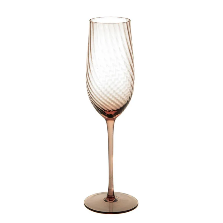 Chocolate Ribbed Swirl Champagne Glass