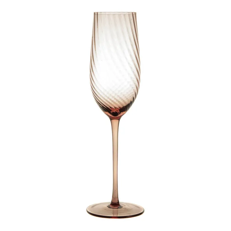 Chocolate Ribbed Swirl Champagne Glass