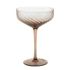Chocolate Ribbed Swirl Coupe Glass