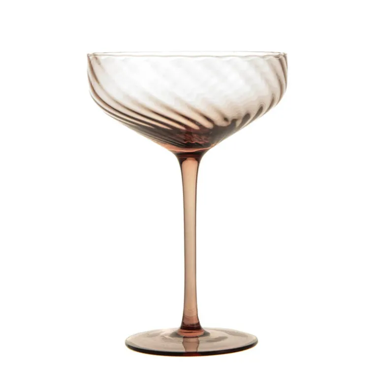 Chocolate Ribbed Swirl Coupe Glass