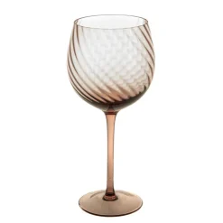 Chocolate Ribbed Swirl Wine Glass