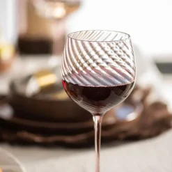 Chocolate Ribbed Swirl Wine Glass