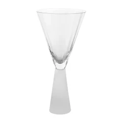 Cocktail Glass Ribbed V Shape with Heavy Base
