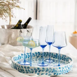 Coupe Glass Cornflower Blue