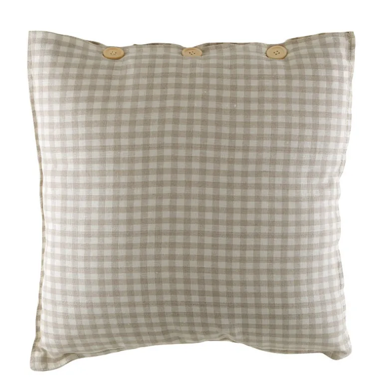 Cushion Check Natural 50cm