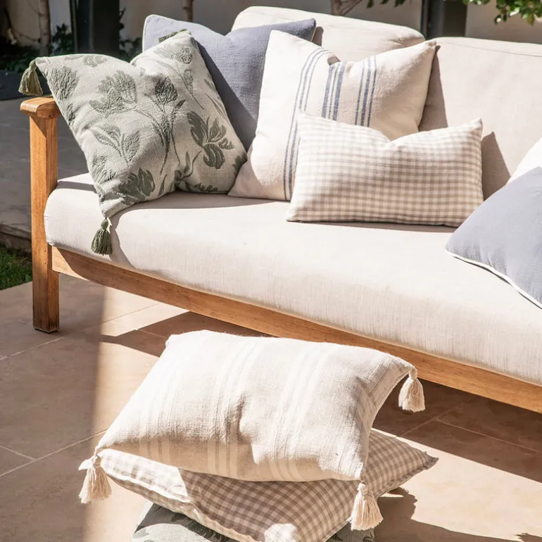 Cushion Check Natural 30cm