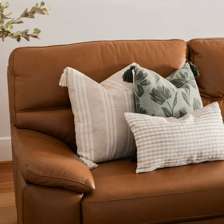 Cushion Check Natural 30cm