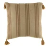 Cushion Jacquard Florals with Camel Tassels