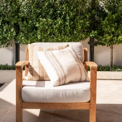 Cushion Jacquard Florals with Camel Tassels