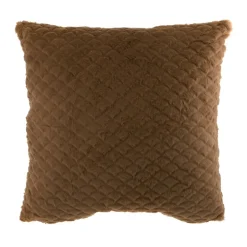 Cushion Scallop Faux Rabbit Fur Caramel