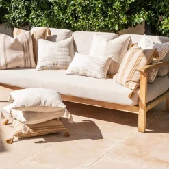 Cushion White/Beige Stripes