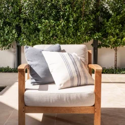 Cushion White/Blue Stripes