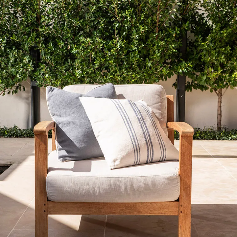 Cushion White/Blue Stripes