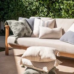 Cushion White/Blue Stripes
