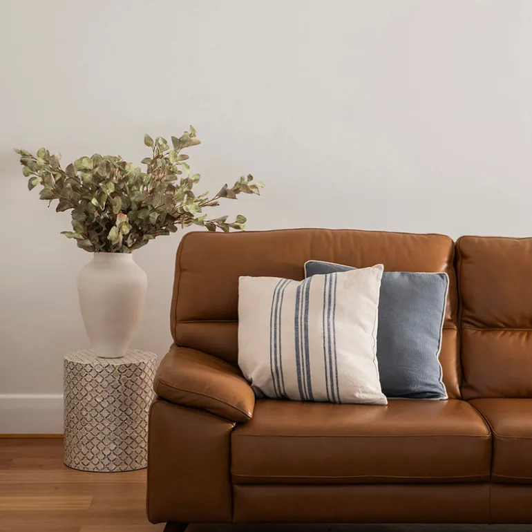 Cushion with Blue/White Piping 50cm