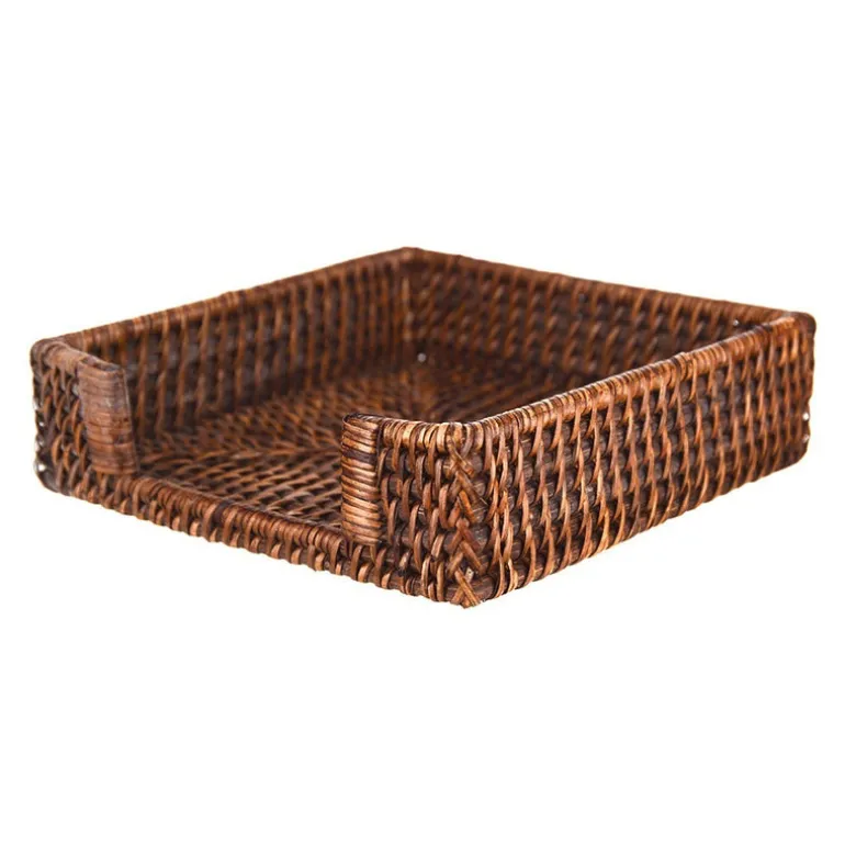 Dark Brown Rattan Napkin Holder