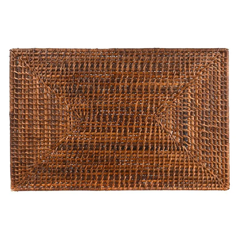Dark Brown Rectangle Rattan Placemat