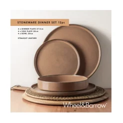 Dinner Set Stoneware Straight Leather 12pce