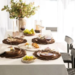 Dinner Set Stoneware Straight Leather 12pce