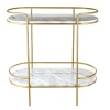 DRINKS TABLE Metal/Marble Gold 65.5x63cm