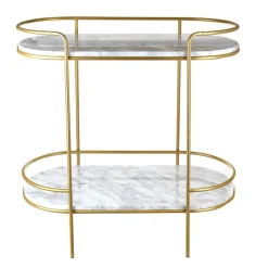 DRINKS TABLE Metal/Marble Gold 65.5x63cm