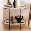 DRINKS TABLE Metal/Marble Black 65.5x63cm
