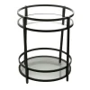 DRINKS TROLLEY Iron/Glass Matte Black 74.5x55cm
