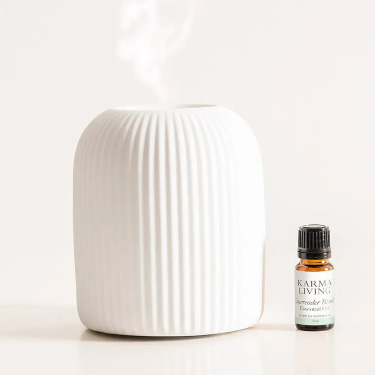 Duo Diffuser Ceramic Ribbed & Surrender Oil Blend