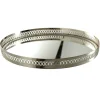 Filigree Tray Round Etched Nickel 40cm